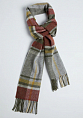Foxford Rust and Green Tartan Lambswool Scarf